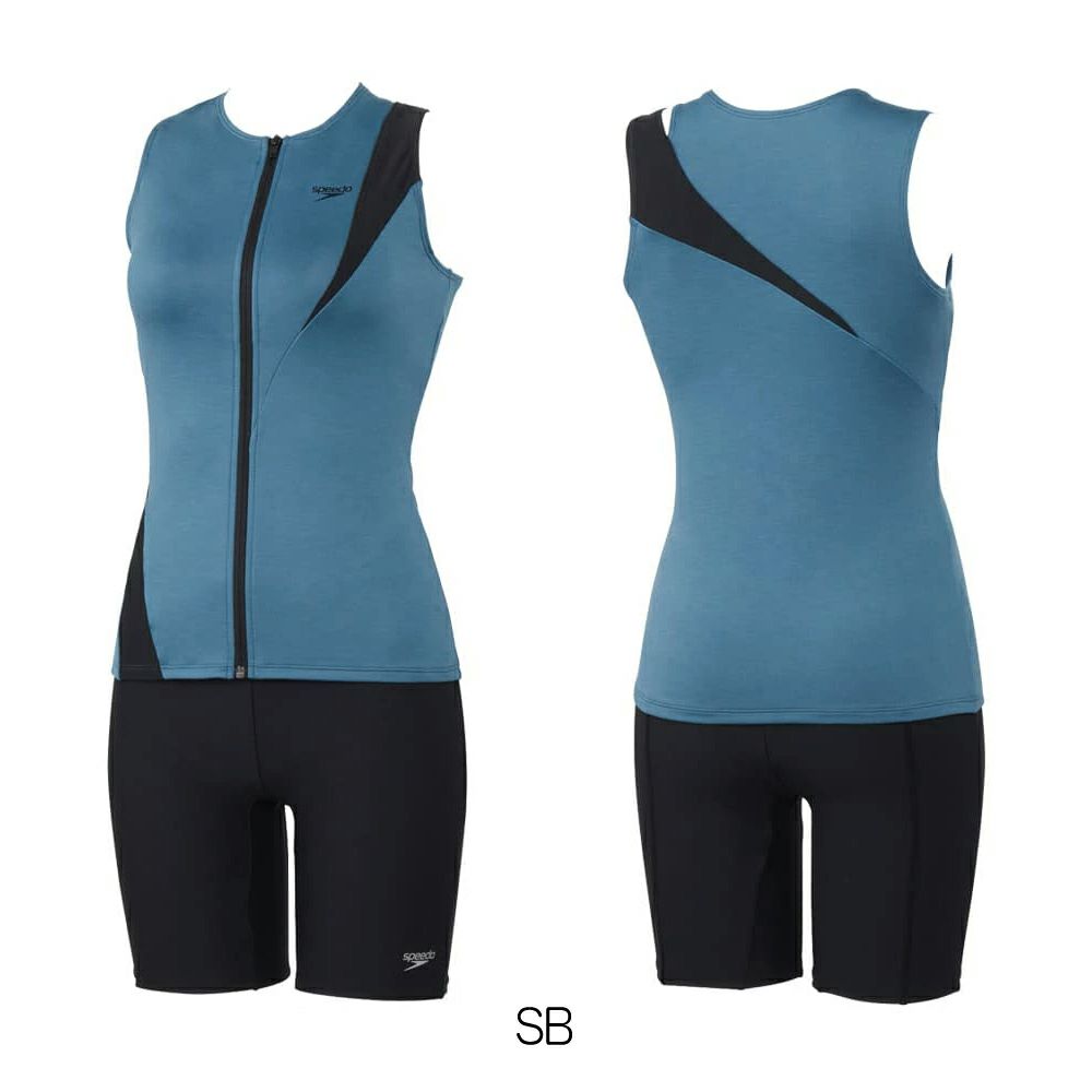 スピードSPEEDOフィットネス水着レディースディアゴナジッププロセパレーツ(差込みパッド付き)HeatherStretchECOSFW32410