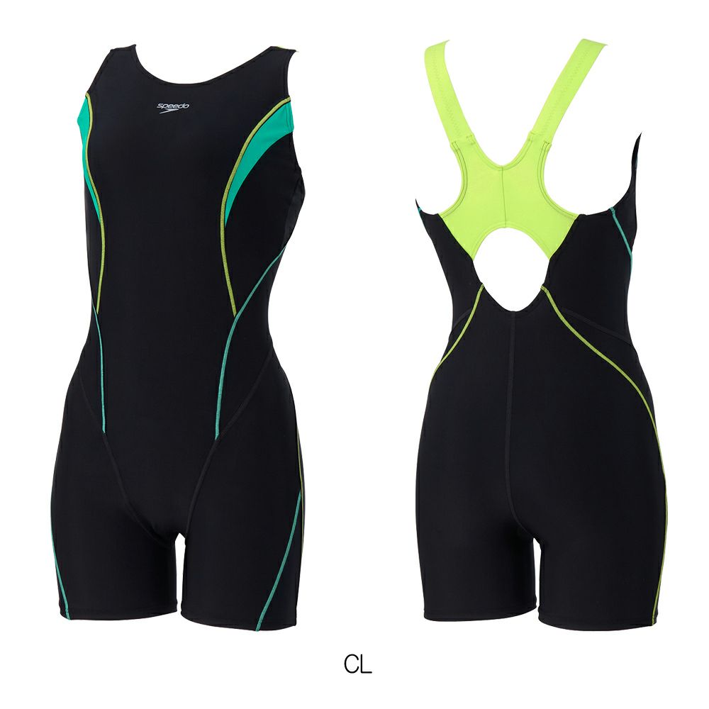 スピードSPEEDOフィットネス水着レディースフィールアップルースンハーフニースキンオールインワンUltraStretch0パッド付き2025年秋冬モデルSFW12561