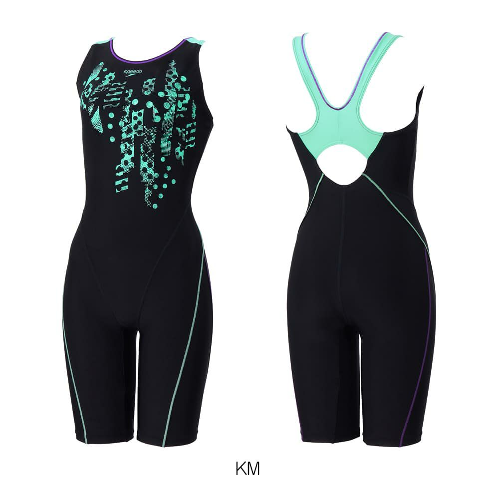 スピードSPEEDOフィットネス水着レディースクラッシュドットルースンニースキンオールインワンUltraStretch0パッド付き2025年秋冬モデルSFW12563