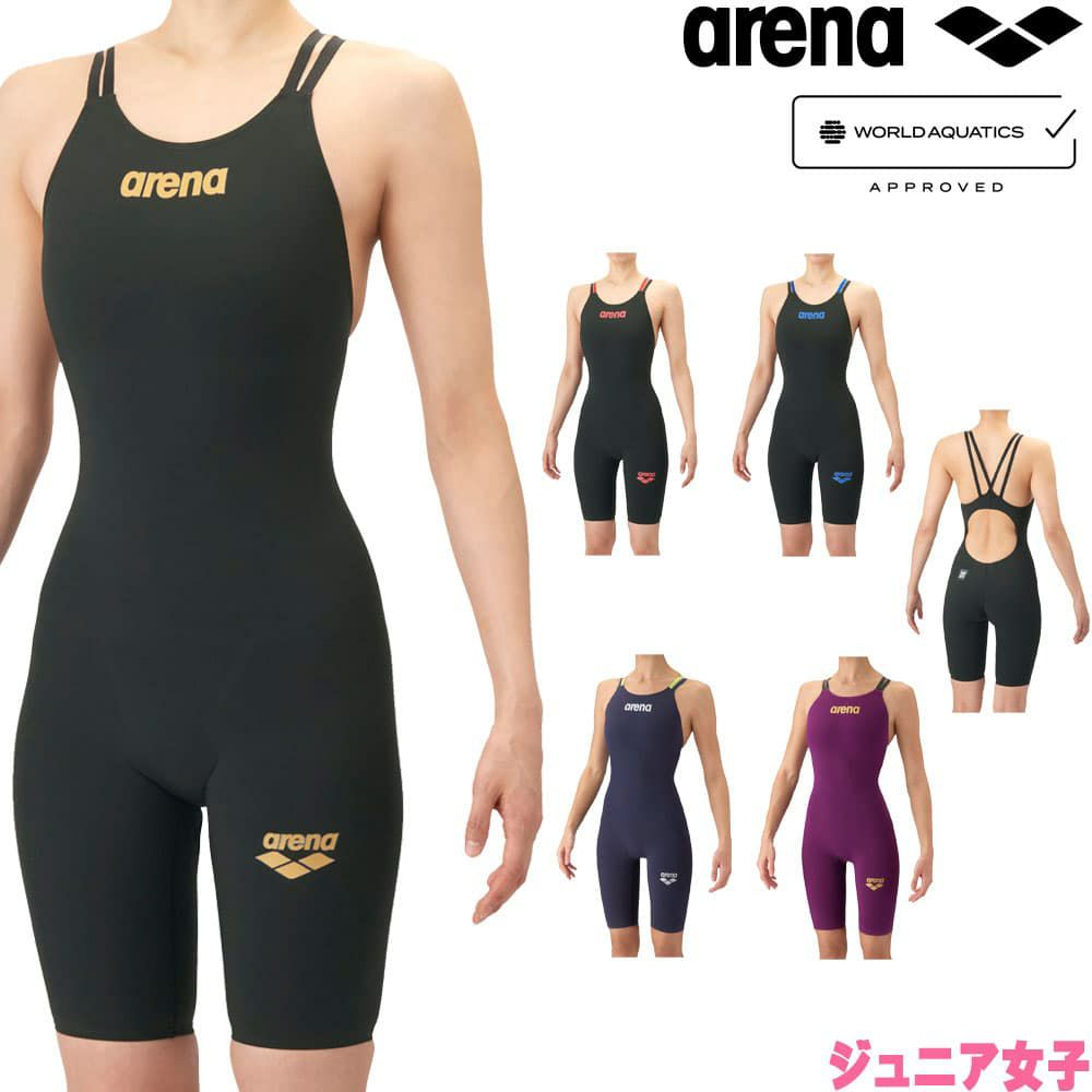 アリーナARENA競泳水着ジュニア女子WA承認モデルダブルストラップAQUAFORCEFUSION-ONEAQUAFORCEFILMONEレーシングワンピーススパッツオープンバックハーフレッグオールインワン2026年春夏モデルAS6SRC11Gfinaマークあり