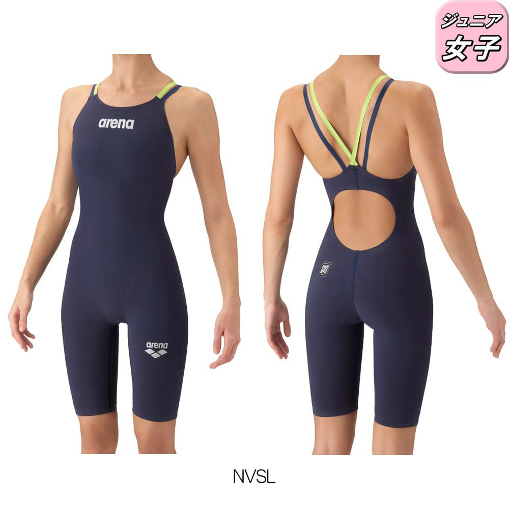 アリーナARENA競泳水着ジュニア女子WA承認モデルダブルストラップAQUAFORCEFUSION-ONEAQUAFORCEFILMONEレーシングワンピーススパッツオープンバックハーフレッグオールインワン2026年春夏モデルAS6SRC11Gfinaマークあり