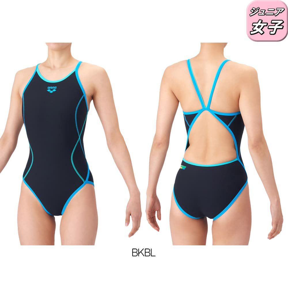 アリーナARENA競泳水着練習用水着ジュニア女子タフスーツタフスキンEトレーニングワンピースオープンバック競泳練習水着2026年春夏モデルAS6SWM01G
