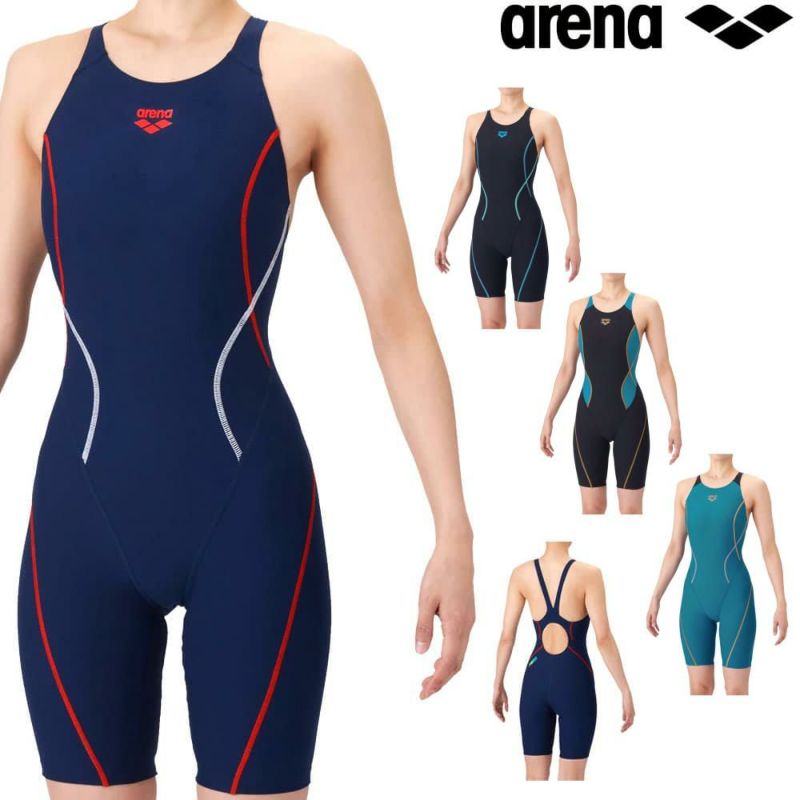 アリーナARENA競泳水着練習用水着レディースタフスーツタフスキンEトレーニングワンピーススパッツオープンバックハーフレッグオールインワン競泳練習水着2026年春夏モデルAS6SWM02L