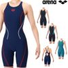 アリーナARENA競泳水着練習用水着レディースタフスーツタフスキンEトレーニングワンピーススパッツオープンバックハーフレッグオールインワン競泳練習水着2026年春夏モデルAS6SWM02L