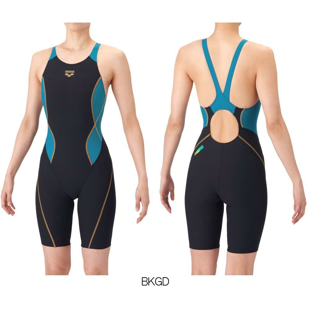 アリーナARENA競泳水着練習用水着レディースタフスーツタフスキンEトレーニングワンピーススパッツオープンバックハーフレッグオールインワン競泳練習水着2026年春夏モデルAS6SWM02L