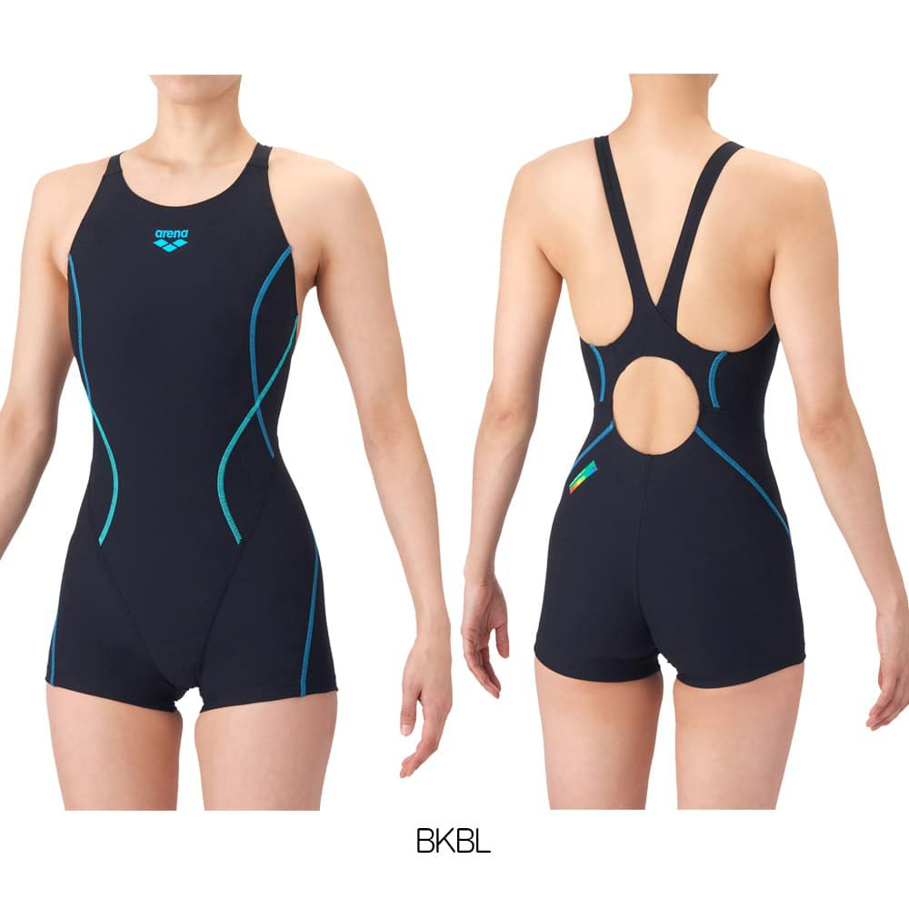 アリーナARENA競泳水着練習用水着レディースタフスーツタフスキンEトレーニングワンピーススパッツオープンバックミドルレッグオールインワン競泳練習水着2026年春夏モデルAS6SWM03L