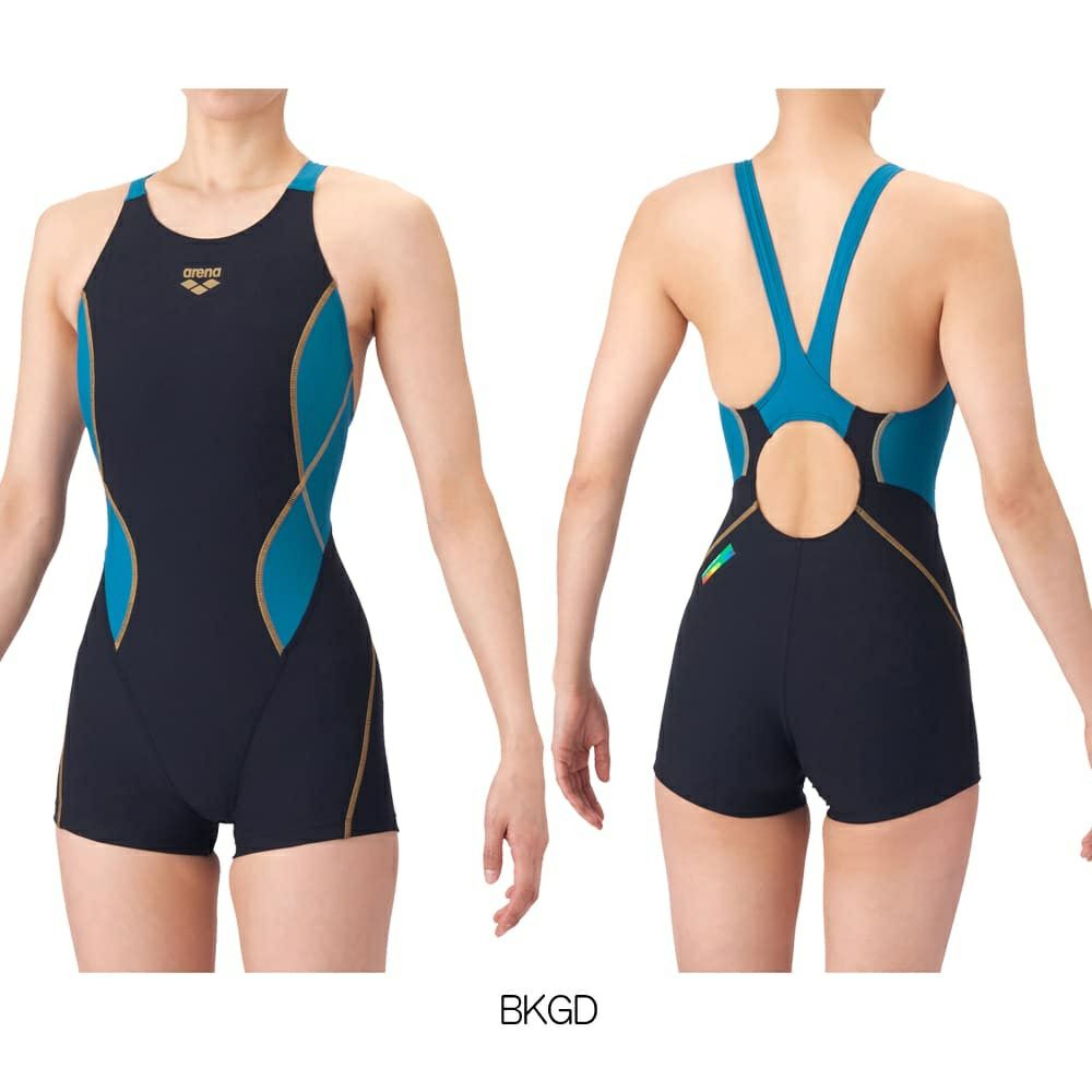 アリーナARENA競泳水着練習用水着レディースタフスーツタフスキンEトレーニングワンピーススパッツオープンバックミドルレッグオールインワン競泳練習水着2026年春夏モデルAS6SWM03L