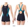 アリーナARENA競泳水着練習用水着レディースタフスーツタフスキンEトレーニングワンピーススパッツオープンバックミドルレッグオールインワン競泳練習水着2026年春夏モデルAS6SWM03L