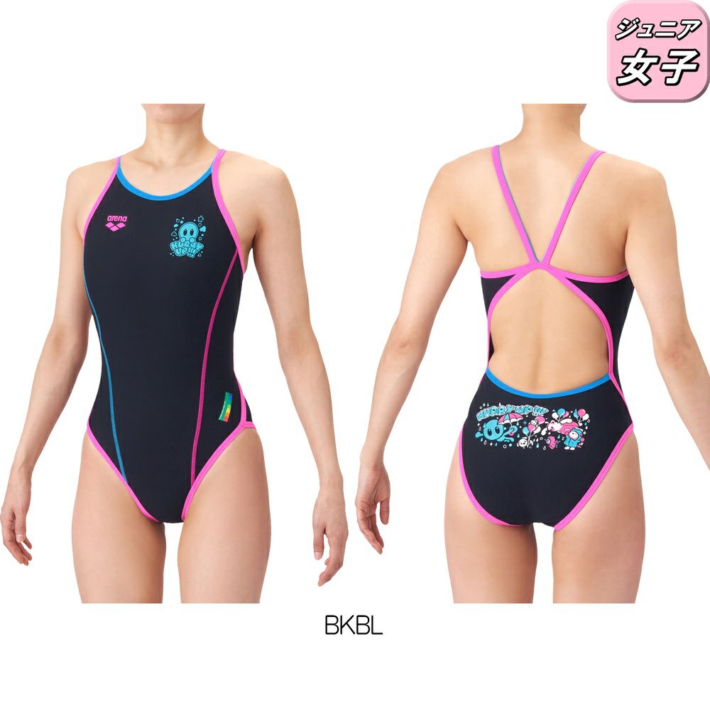 アリーナARENA競泳水着練習用水着ジュニア女子タフスーツアリーナくんタフスキンEトレーニングワンピースオープンバック競泳練習水着2026年春夏モデルAS6SWM10G