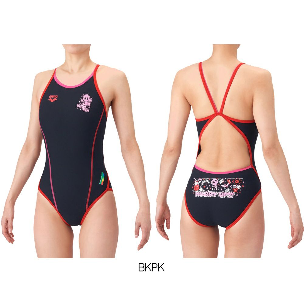アリーナARENA競泳水着練習用水着レディースタフスーツアリーナくんタフスキンEトレーニングワンピースオープンバック競泳練習水着2026年春夏モデルAS6SWM10L
