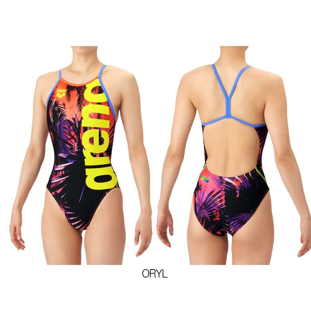 アリーナARENA競泳水着練習用水着レディースタフスーツタフスキンT2ESUNLIGHTトレーニングワンピースオープンバック競泳練習水着2026年春夏モデルAS6SWM21L