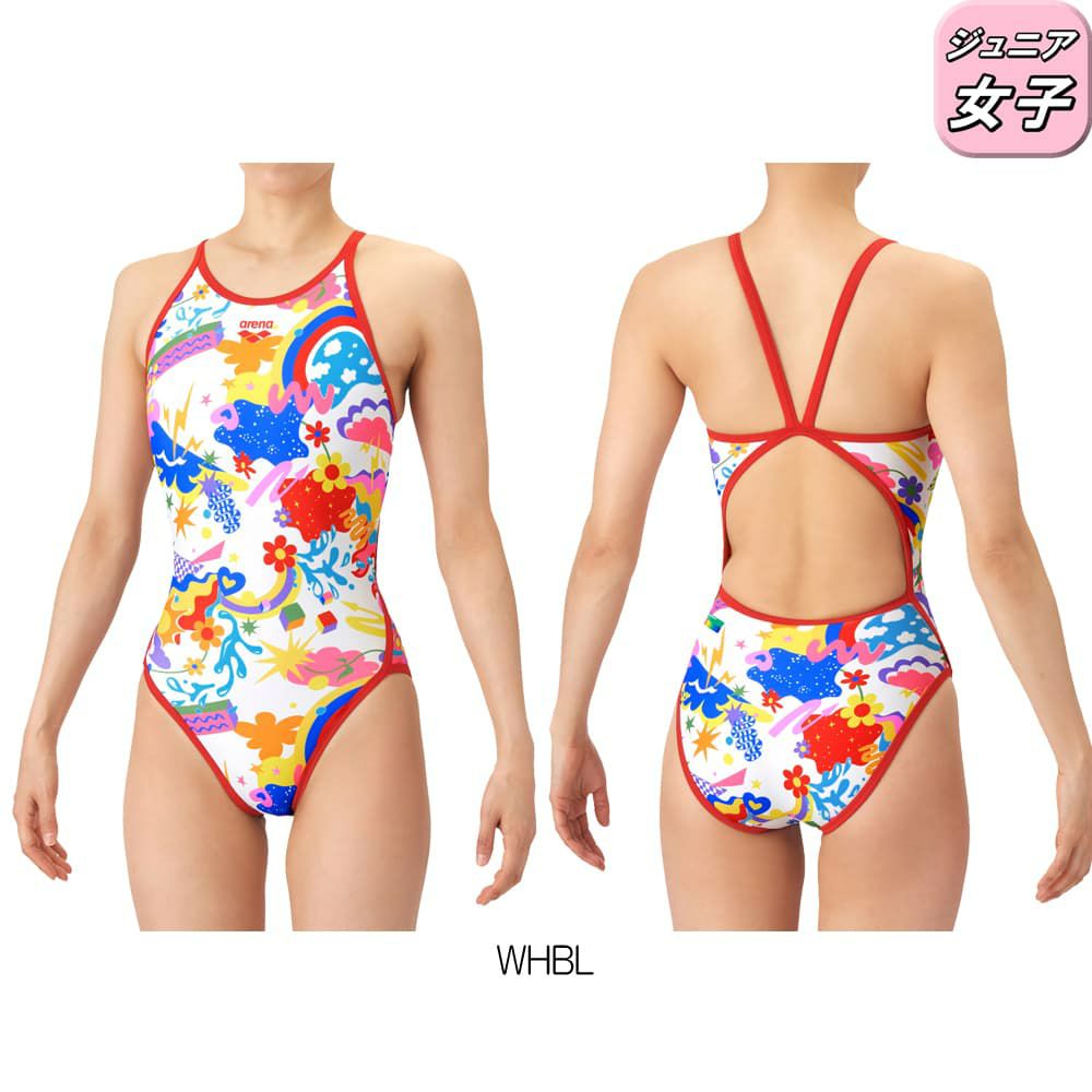 アリーナARENA競泳水着練習用水着ジュニア女子タフスーツタフスキンEPトレーニングワンピースオープンバック競泳練習水着2026年春夏モデルAS6SWM23G