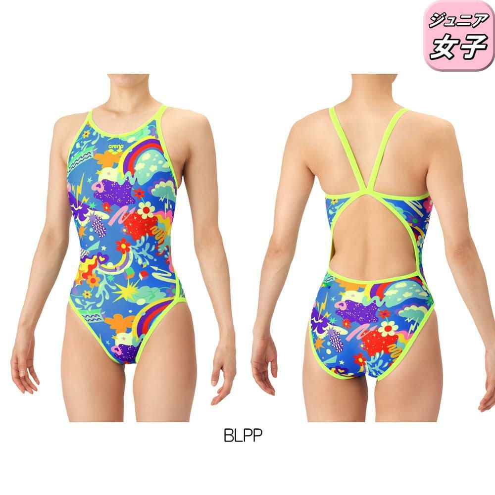 アリーナARENA競泳水着練習用水着ジュニア女子タフスーツタフスキンEPトレーニングワンピースオープンバック競泳練習水着2026年春夏モデルAS6SWM23G