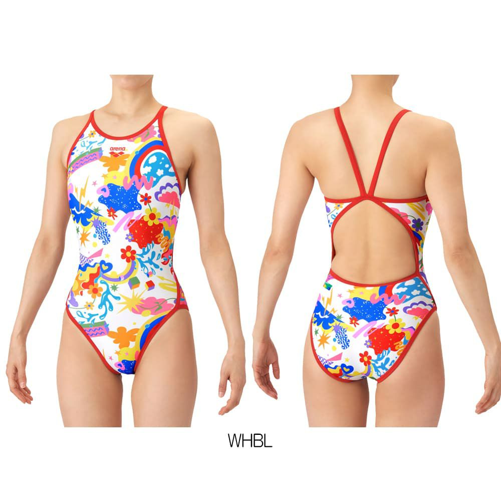 アリーナARENA競泳水着練習用水着レディースタフスーツタフスキンEPVIBRANTWEATHERトレーニングワンピースオープンバック競泳練習水着2026年春夏モデルAS6SWM23L