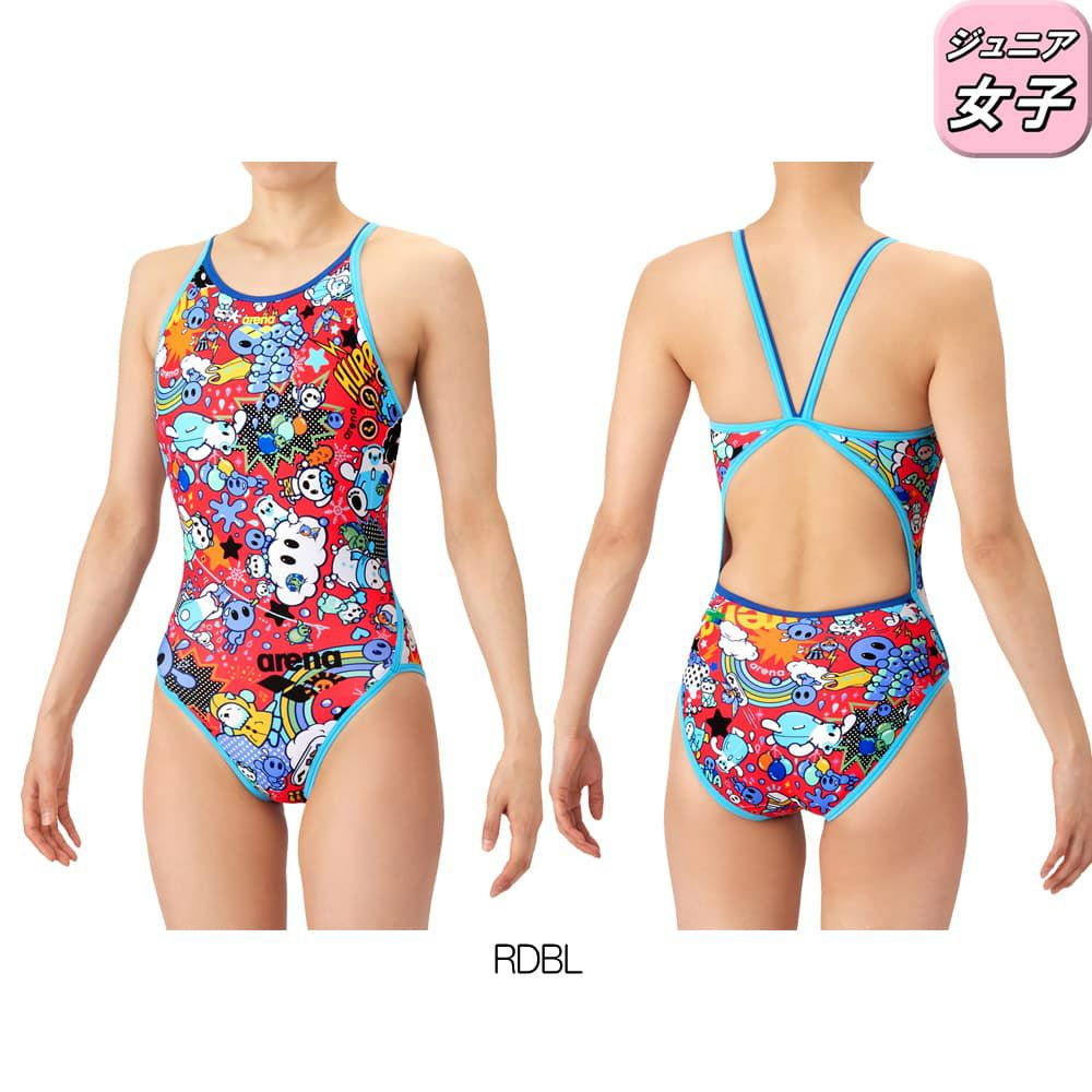 アリーナARENA競泳水着練習用水着ジュニア女子タフスーツアリーナくんタフスキンEPトレーニングワンピースオープンバック競泳練習水着2026年春夏モデルAS6SWM26G