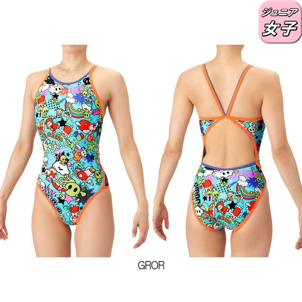 アリーナARENA競泳水着練習用水着ジュニア女子タフスーツアリーナくんタフスキンEPトレーニングワンピースオープンバック競泳練習水着2026年春夏モデルAS6SWM26G