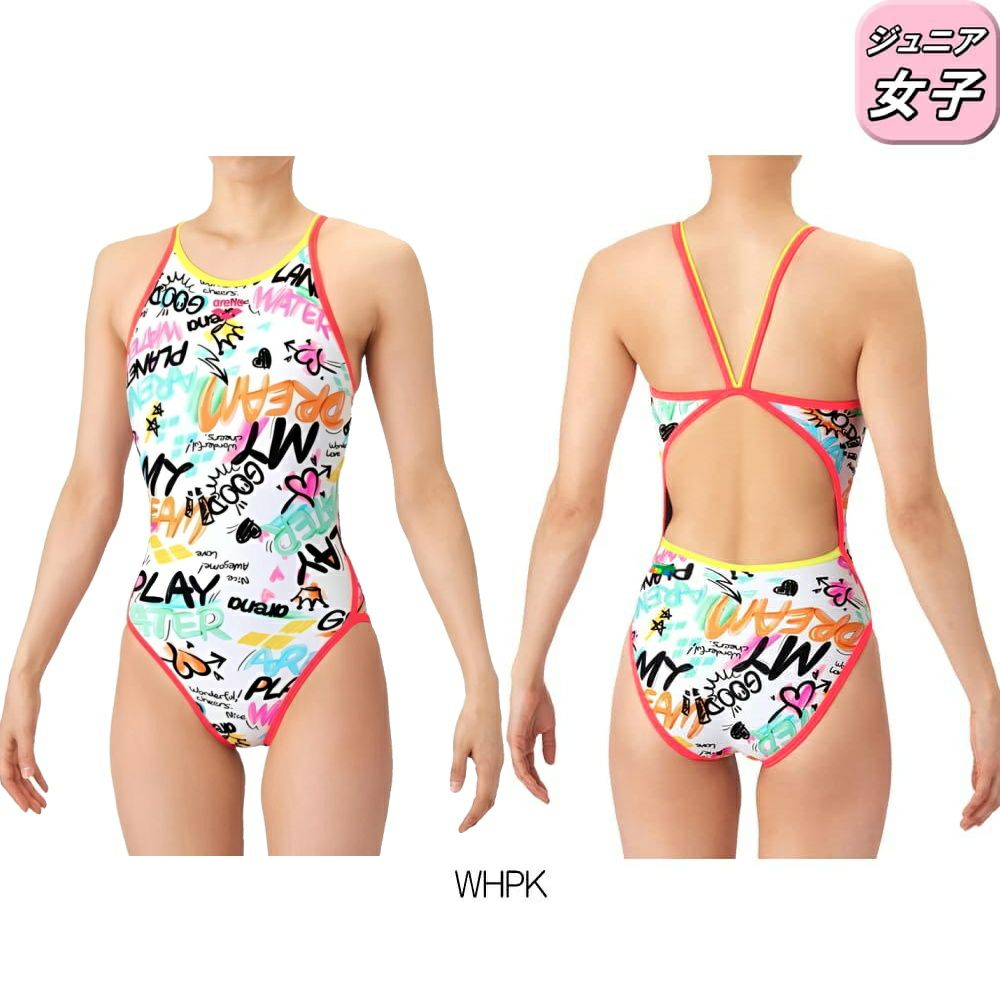 アリーナARENA競泳水着練習用水着ジュニア女子タフスーツタフスキンEPトレーニングワンピースオープンバック競泳練習水着2026年春夏モデルAS6SWM30G