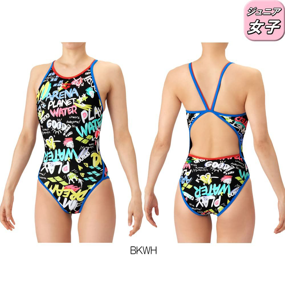 アリーナARENA競泳水着練習用水着ジュニア女子タフスーツタフスキンEPトレーニングワンピースオープンバック競泳練習水着2026年春夏モデルAS6SWM30G