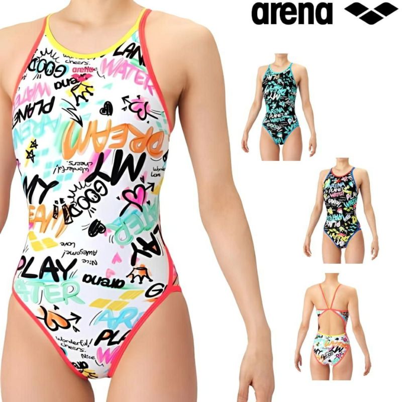 アリーナARENA競泳水着練習用水着レディースタフスーツタフスキンEPトレーニングワンピースオープンバック競泳練習水着2026年春夏モデルAS6SWM30L