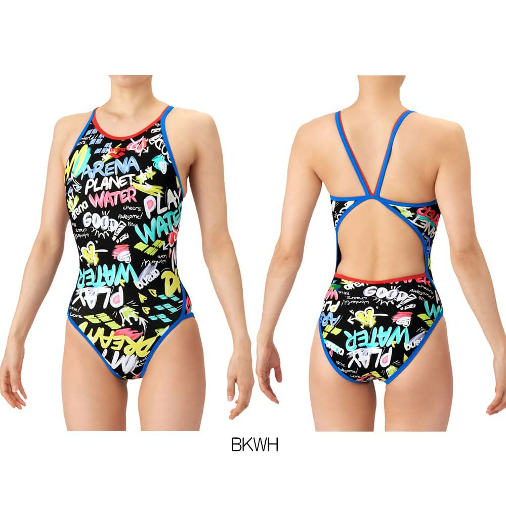 アリーナARENA競泳水着練習用水着レディースタフスーツタフスキンEPトレーニングワンピースオープンバック競泳練習水着2026年春夏モデルAS6SWM30L