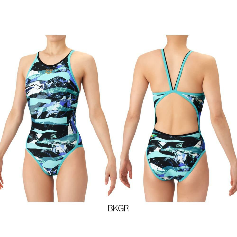 アリーナARENA競泳水着練習用水着レディースタフスーツタフスキンT2Eトレーニングワンピースオープンバック競泳練習水着2026年春夏モデルAS6SWM32L