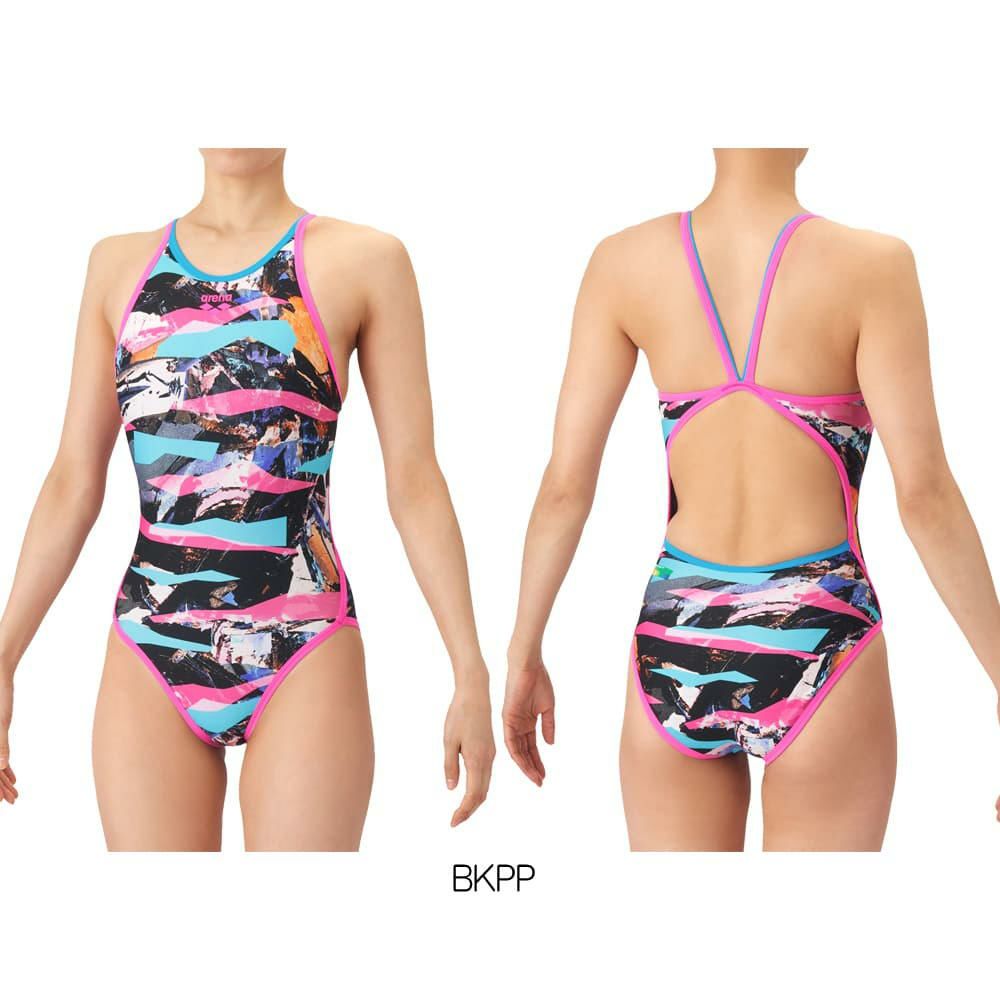 アリーナARENA競泳水着練習用水着レディースタフスーツタフスキンT2Eトレーニングワンピースオープンバック競泳練習水着2026年春夏モデルAS6SWM32L