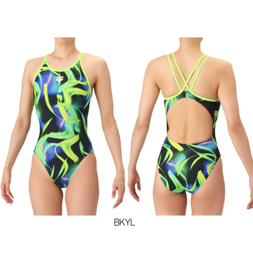 アリーナARENA競泳水着練習用水着レディースタフスーツタフスキンT2Eトレーニングワンピースオープンバック競泳練習水着2026年春夏モデルAS6SWM34L