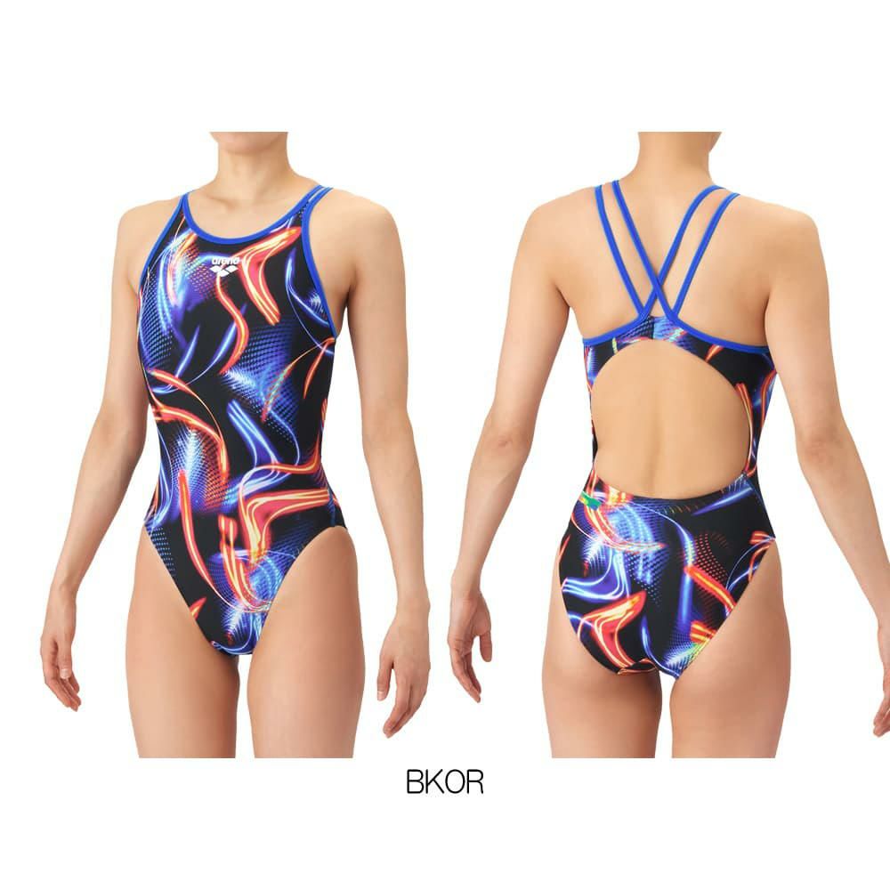 アリーナARENA競泳水着練習用水着レディースタフスーツタフスキンT2Eトレーニングワンピースオープンバック競泳練習水着2026年春夏モデルAS6SWM34L