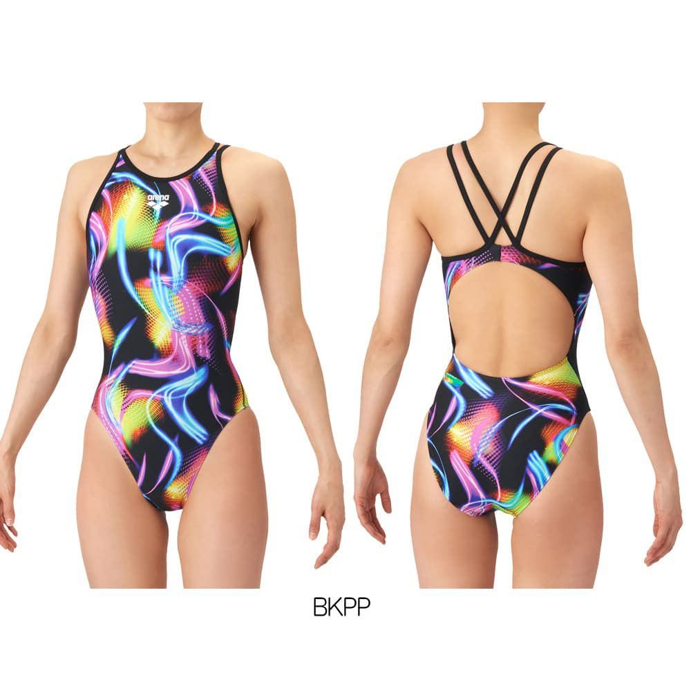 アリーナARENA競泳水着練習用水着レディースタフスーツタフスキンT2Eトレーニングワンピースオープンバック競泳練習水着2026年春夏モデルAS6SWM34L