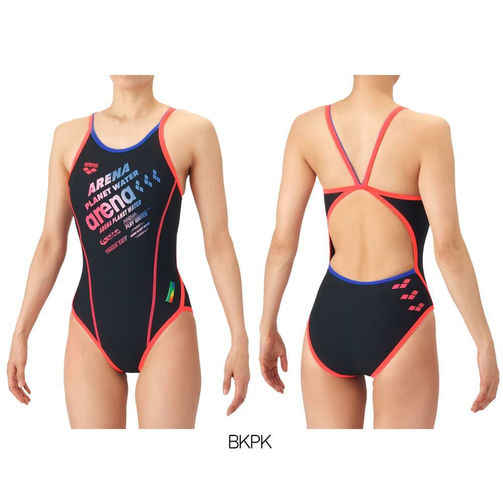 アリーナARENA競泳水着練習用水着レディースタフスーツタフスキンEトレーニングワンピースオープンバック競泳練習水着2026年春夏モデルAS6SWM38L