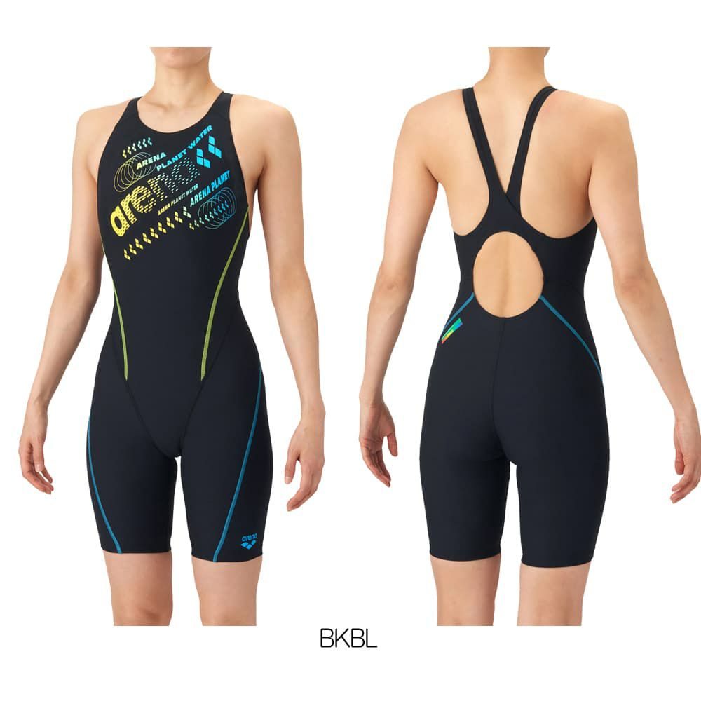 アリーナARENA競泳水着練習用水着レディースタフスーツタフスキンEトレーニングワンピーススパッツオープンバックハーフレッグオールインワン競泳練習水着2026年春夏モデルAS6SWM40L