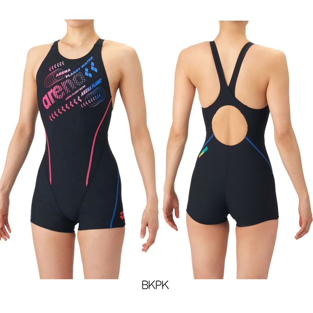 アリーナARENA競泳水着練習用水着レディースタフスーツタフスキンEトレーニングワンピーススパッツオープンバックミドルレッグオールインワン競泳練習水着2026年春夏モデルAS6SWM41L