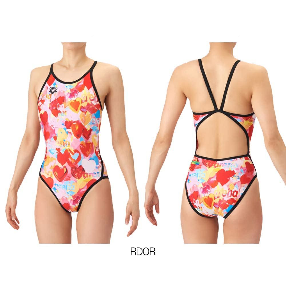 アリーナARENA競泳水着練習用水着レディースタフスーツタフスキンT2Eトレーニングワンピースオープンバック競泳練習水着2026年春夏モデルAS6SWM42L