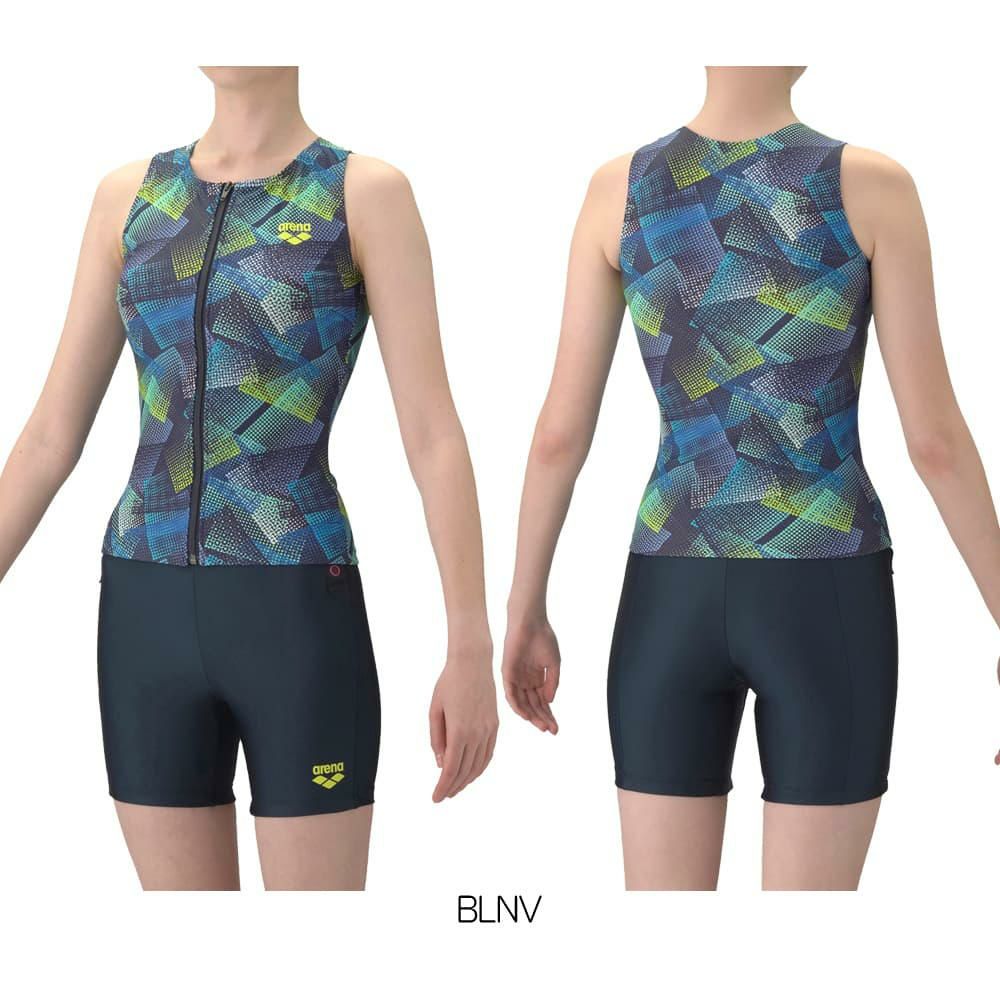 アリーナARENAフィットネス水着レディースフルダル2WAYフィットネスセパレートカバーバックミドルレッグ差し込みパッドパッド付き2026年春夏モデルAS6SWF54L