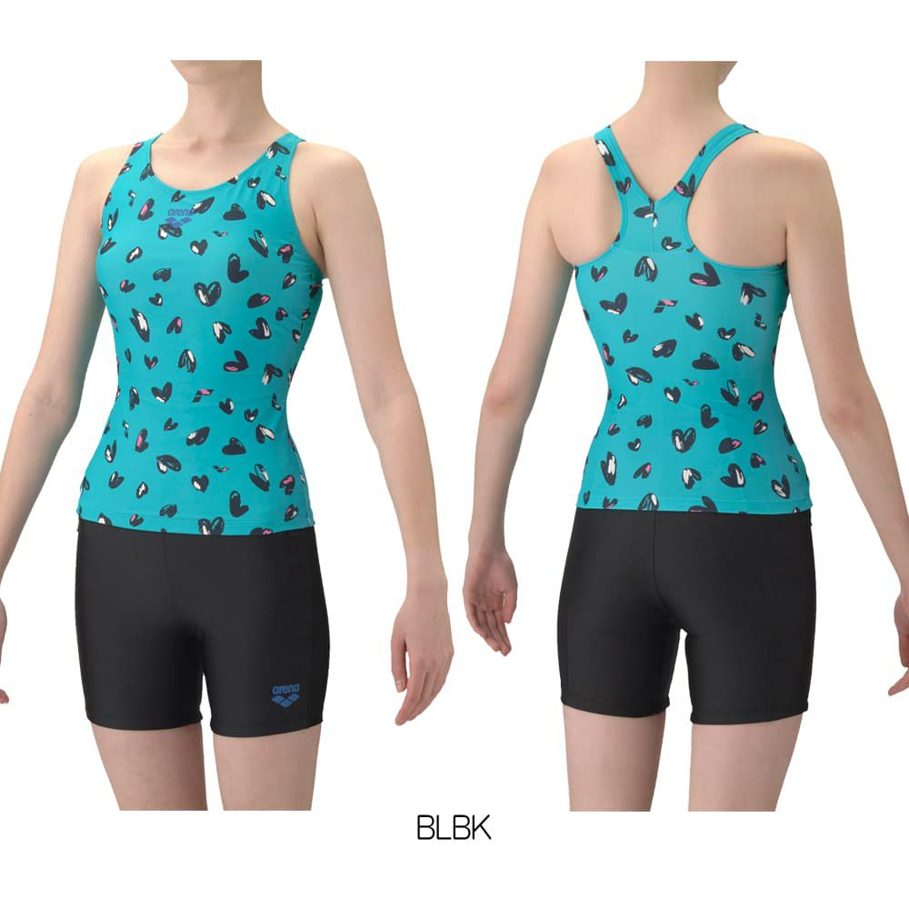 アリーナARENAフィットネス水着レディースダブルエステルフィットネスセパレートYバックミドルレッグ差し込みパッドパッド付き2026年春夏モデルAS6SWF56L