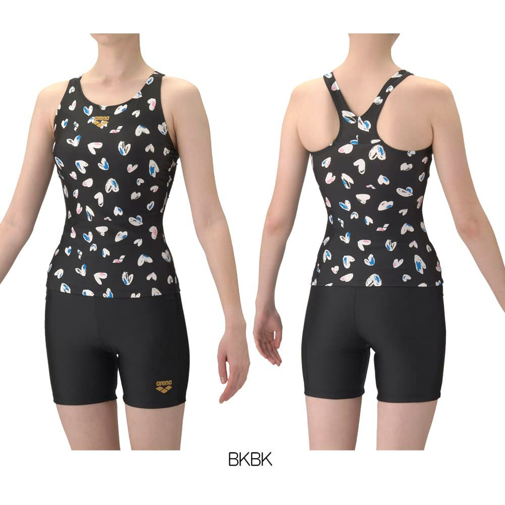 アリーナARENAフィットネス水着レディースダブルエステルフィットネスセパレートYバックミドルレッグ差し込みパッドパッド付き2026年春夏モデルAS6SWF56L