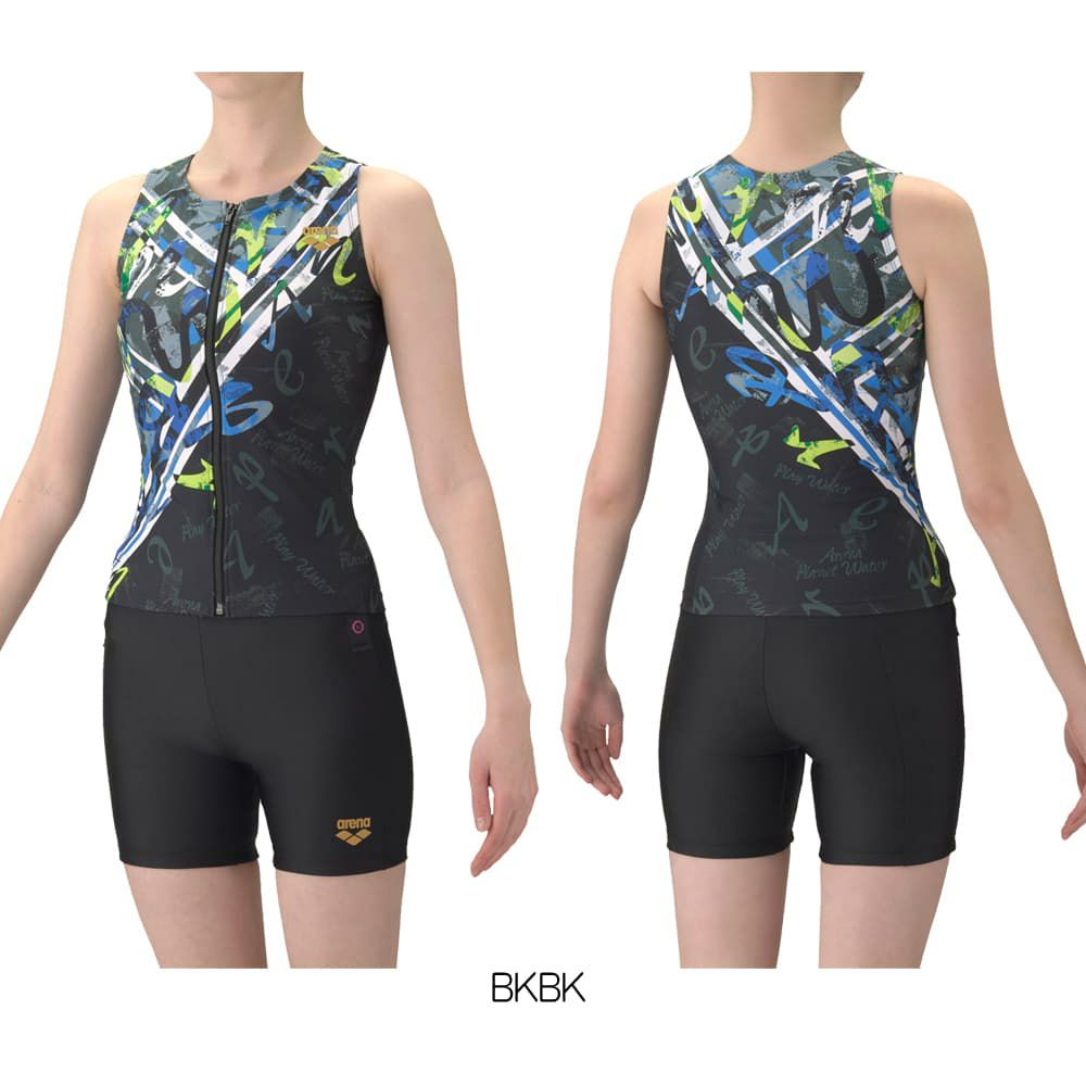 アリーナARENAフィットネス水着レディースフルダル2WAYフィットネスセパレートカバーバックミドルレッグ差し込みパッドパッド付き2026年春夏モデルAS6SWF58L