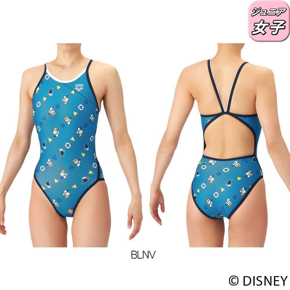 アリーナARENA競泳水着練習用水着ジュニア女子ディズニー“ミッキー”タフスーツタフスキンT2Eトレーニングワンピースオープンバック競泳練習水着2026年春夏モデルAS6SWM51G