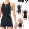 アリーナARENA競泳水着練習用水着レディースディズニー“ミッキー”タフスーツタフスキンT2Eトレーニングワンピーススパッツオープンバックミドルレッグオールインワン競泳練習水着2026年春夏モデルAS6SWM52L