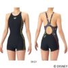 アリーナARENA競泳水着練習用水着レディースディズニー“ミッキー”タフスーツタフスキンT2Eトレーニングワンピーススパッツオープンバックミドルレッグオールインワン競泳練習水着2026年春夏モデルAS6SWM52L