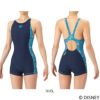 アリーナARENA競泳水着練習用水着レディースディズニー“ミッキー”タフスーツタフスキンT2Eトレーニングワンピーススパッツオープンバックミドルレッグオールインワン競泳練習水着2026年春夏モデルAS6SWM52L