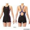 アリーナARENA競泳水着練習用水着レディースディズニー“ミッキー”タフスーツタフスキンT2Eトレーニングワンピーススパッツオープンバックミドルレッグオールインワン競泳練習水着2026年春夏モデルAS6SWM52L