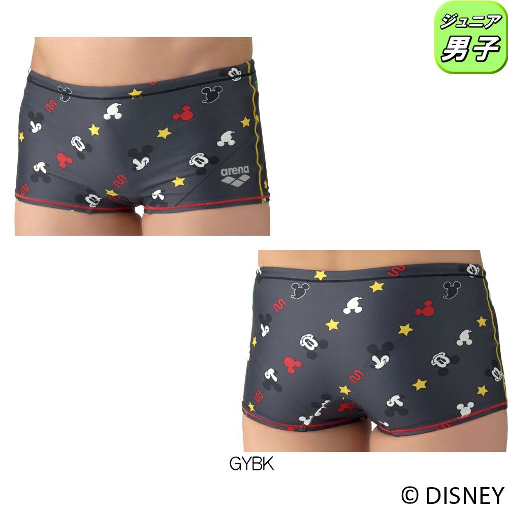 アリーナARENA競泳水着練習用水着ジュニア男子ディズニー“ミッキー”タフスーツタフスキンT2Eトレーニングスパッツショートレッグ競泳練習水着2026年春夏モデルAS6SWM53B