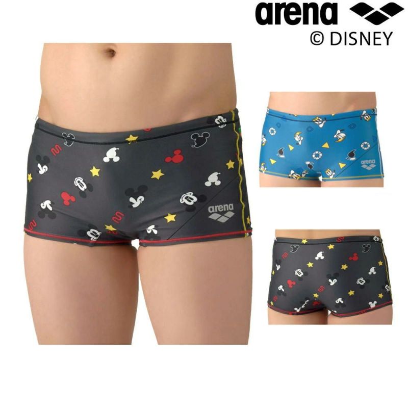 アリーナARENA競泳水着練習用水着メンズディズニー“ミッキー”タフスーツタフスキンT2Eトレーニングスパッツショートレッグ競泳練習水着2026年春夏モデルAS6SWM53M