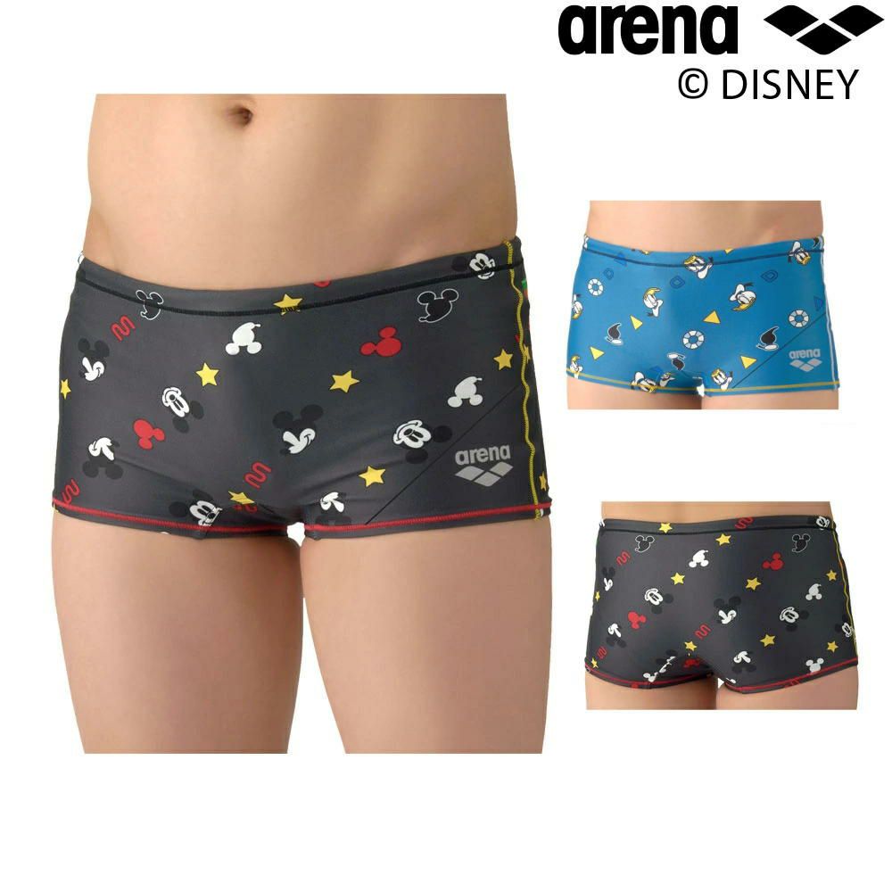 アリーナARENA競泳水着練習用水着メンズディズニー“ミッキー”タフスーツタフスキンT2Eトレーニングスパッツショートレッグ競泳練習水着2026年春夏モデルAS6SWM53M