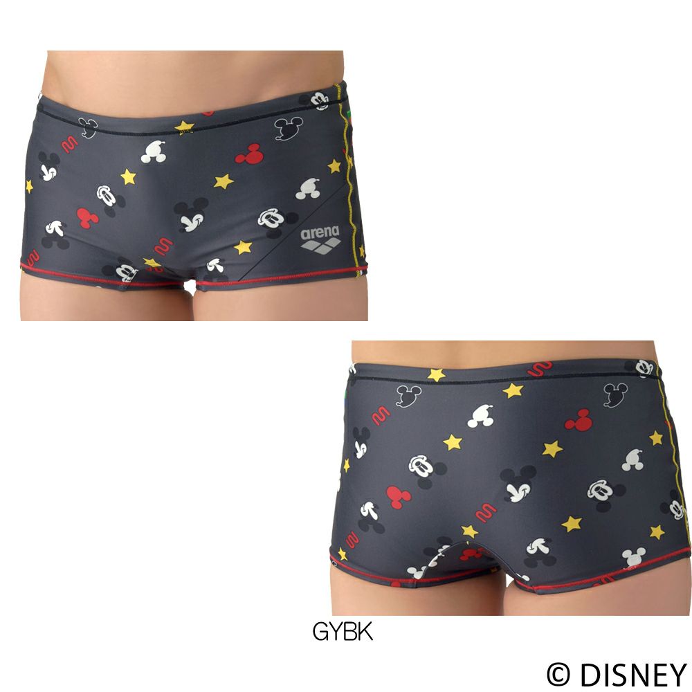アリーナARENA競泳水着練習用水着メンズディズニー“ミッキー”タフスーツタフスキンT2Eトレーニングスパッツショートレッグ競泳練習水着2026年春夏モデルAS6SWM53M