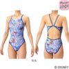 アリーナARENA競泳水着練習用水着ジュニア女子タフスーツディズニー『おしゃれキャット』“マリー”タフスキンEPトレーニングワンピースオープンバック競泳練習水着2026年春夏モデルAS6SWM54G