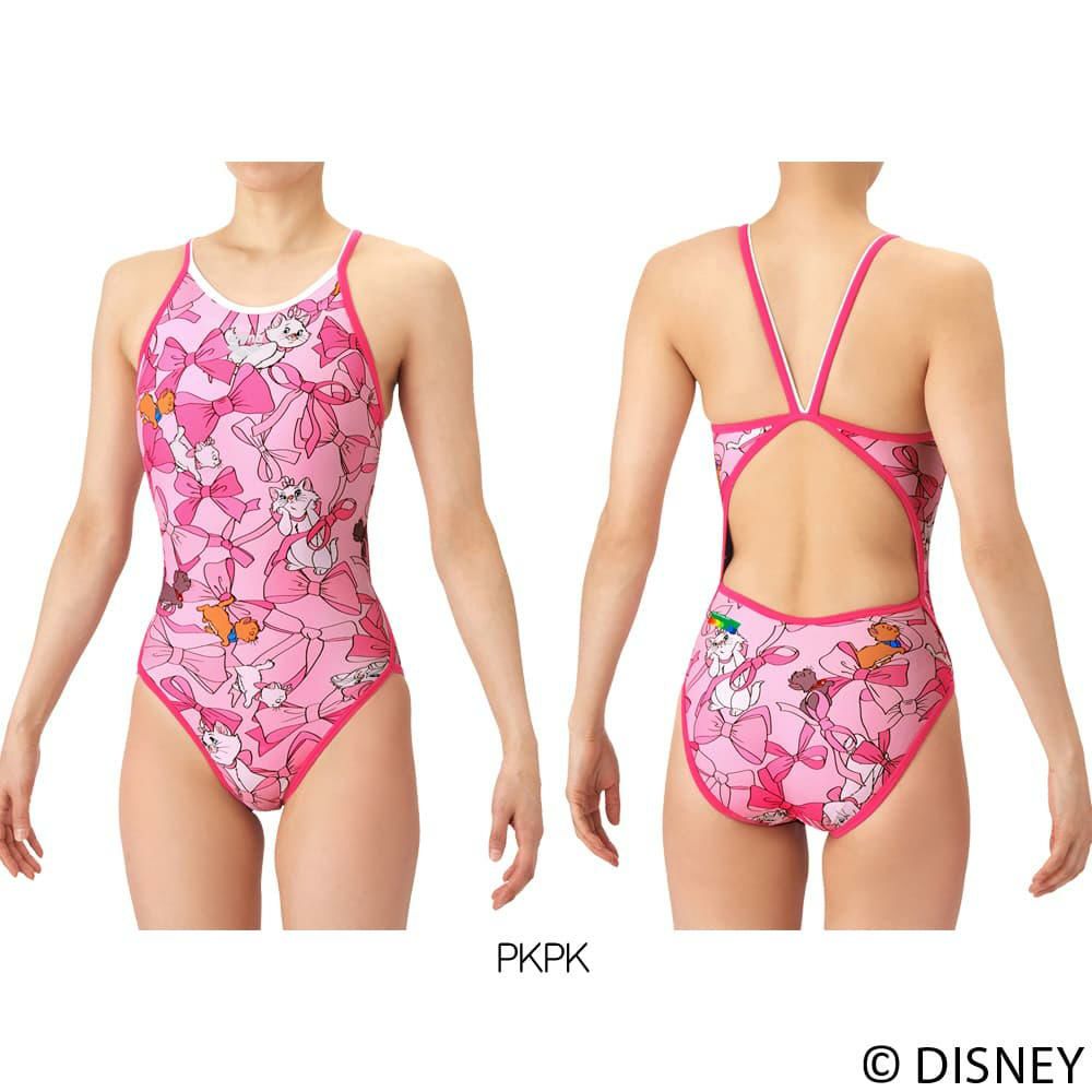 アリーナARENA競泳水着練習用水着レディースタフスーツディズニー『おしゃれキャット』“マリー”タフスキンEPトレーニングワンピースオープンバック競泳練習水着2026年春夏モデルAS6SWM54L