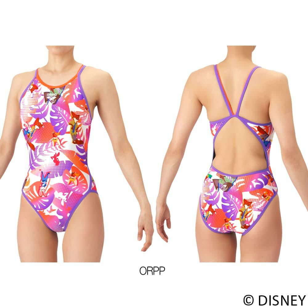 アリーナARENA競泳水着練習用水着レディースタフスーツディズニー『ズートピア』タフスキンEPトレーニングワンピースオープンバック競泳練習水着2026年春夏モデルAS6SWM56L