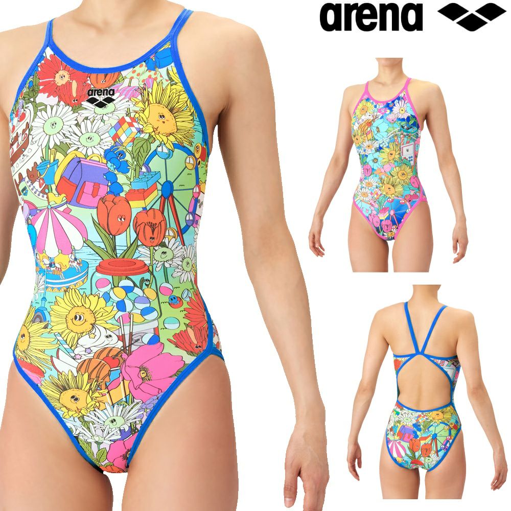 アリーナARENA競泳水着練習用水着レディースタフスーツタフスキンEPFUNGRAPHICSトレーニングワンピースオープンバック競泳練習水着2026年春夏モデルAS6SWMP1L